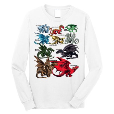 Awesome Dragon Lovers Types Of Dragons Gift Long Sleeve Shirt