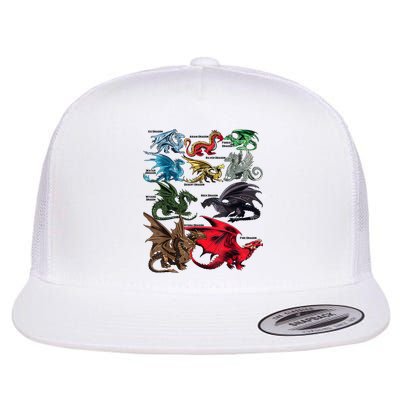 Awesome Dragon Lovers Types Of Dragons Gift Flat Bill Trucker Hat