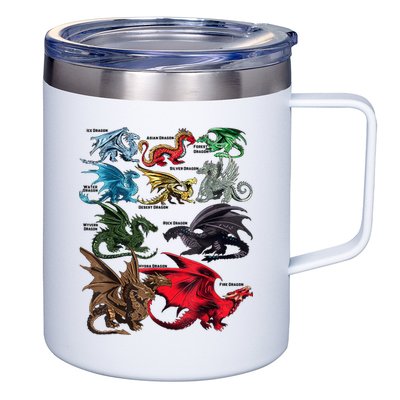 Awesome Dragon Lovers Types Of Dragons Gift 12oz Stainless Steel Coffee Mug