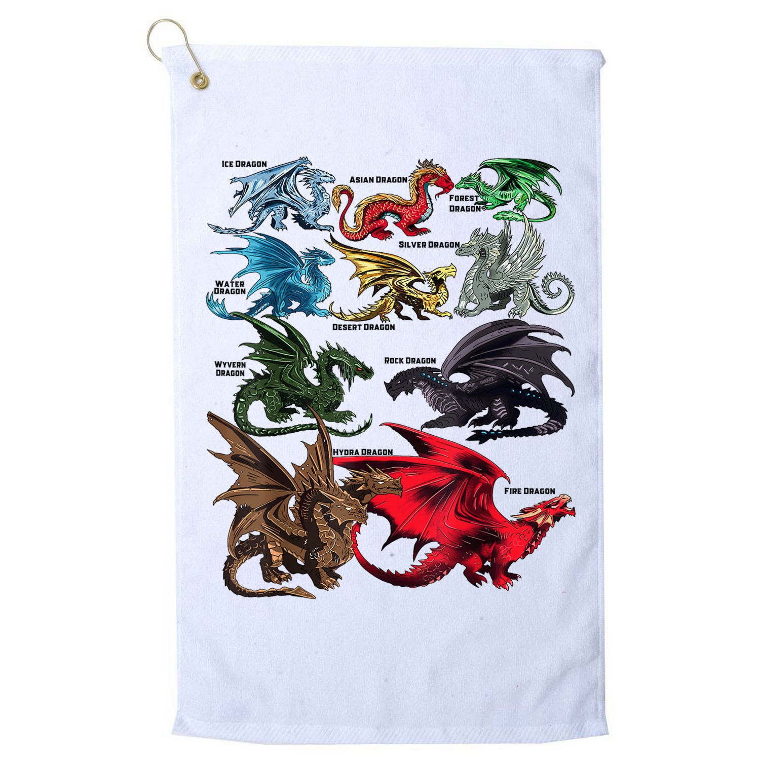 Awesome Dragon Lovers Types Of Dragons Gift Golf Towel