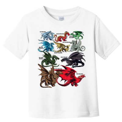 Awesome Dragon Lovers Types Of Dragons Gift Toddler T-Shirt