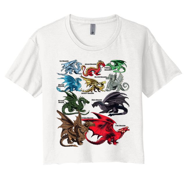 Awesome Dragon Lovers Types Of Dragons Gift Women's Crop Top Tee