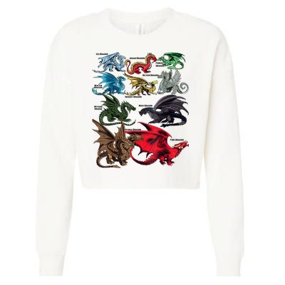 Awesome Dragon Lovers Types Of Dragons Gift Cropped Pullover Crew