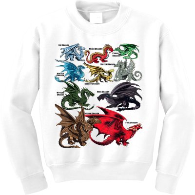 Awesome Dragon Lovers Types Of Dragons Gift Kids Sweatshirt
