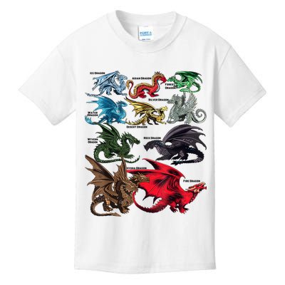 Awesome Dragon Lovers Types Of Dragons Gift Kids T-Shirt