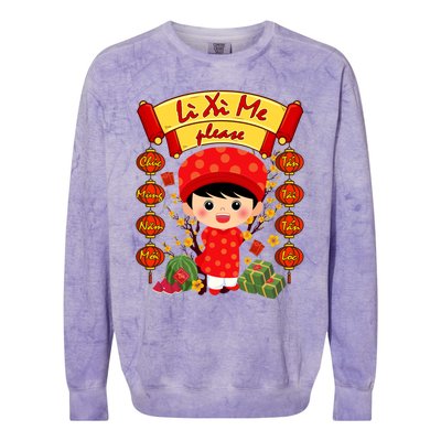 Ao Dai Li Xi Me Vietnamese Tet New Year Cool Gift Colorblast Crewneck Sweatshirt