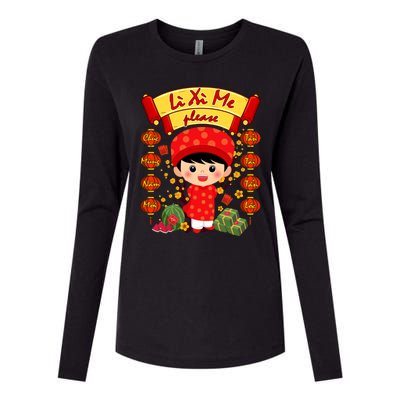 Ao Dai Li Xi Me Vietnamese Tet New Year Cool Gift Womens Cotton Relaxed Long Sleeve T-Shirt