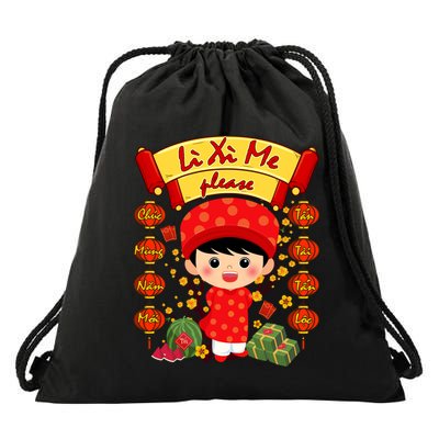 Ao Dai Li Xi Me Vietnamese Tet New Year Cool Gift Drawstring Bag