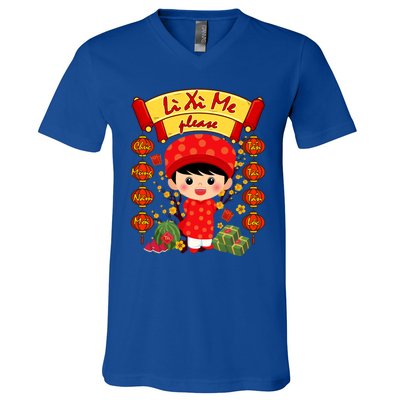 Ao Dai Li Xi Me Vietnamese Tet New Year Cool Gift V-Neck T-Shirt