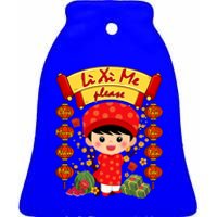 Ao Dai Li Xi Me Vietnamese Tet New Year Cool Gift Ceramic Bell Ornament