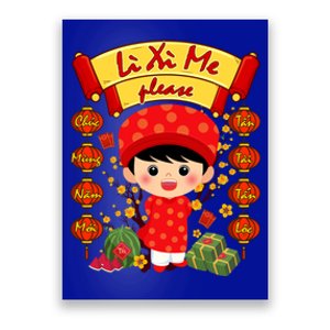 Ao Dai Li Xi Me Vietnamese Tet New Year Cool Gift Poster