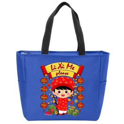 Ao Dai Li Xi Me Vietnamese Tet New Year Cool Gift Zip Tote Bag