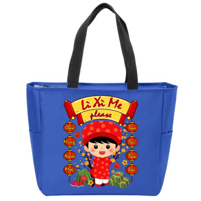 Ao Dai Li Xi Me Vietnamese Tet New Year Cool Gift Zip Tote Bag