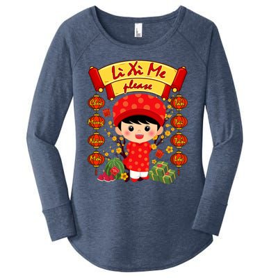 Ao Dai Li Xi Me Vietnamese Tet New Year Cool Gift Women's Perfect Tri Tunic Long Sleeve Shirt