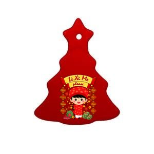 Ao Dai Li Xi Me Vietnamese Tet New Year Cool Gift Ceramic Tree Ornament