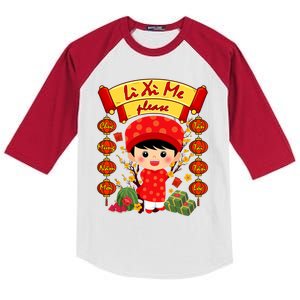 Ao Dai Li Xi Me Vietnamese Tet New Year Cool Gift Kids Colorblock Raglan Jersey