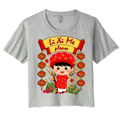 Ao Dai Li Xi Me Vietnamese Tet New Year Cool Gift Women's Crop Top Tee