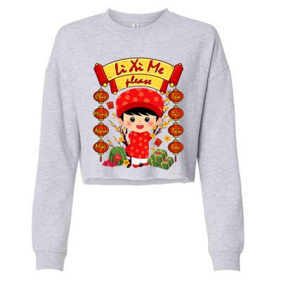 Ao Dai Li Xi Me Vietnamese Tet New Year Cool Gift Cropped Pullover Crew