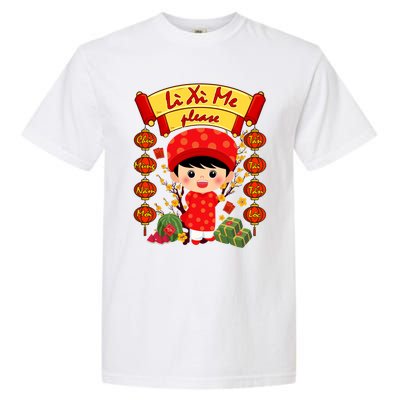 Ao Dai Li Xi Me Vietnamese Tet New Year Cool Gift Garment-Dyed Heavyweight T-Shirt