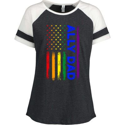 Ally Dad Lgbt Pride Cool Gift Enza Ladies Jersey Colorblock Tee