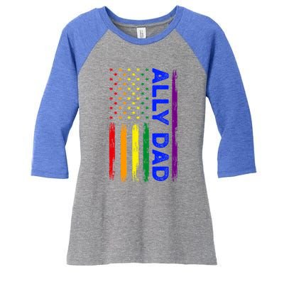 Ally Dad Lgbt Pride Cool Gift Women's Tri-Blend 3/4-Sleeve Raglan Shirt