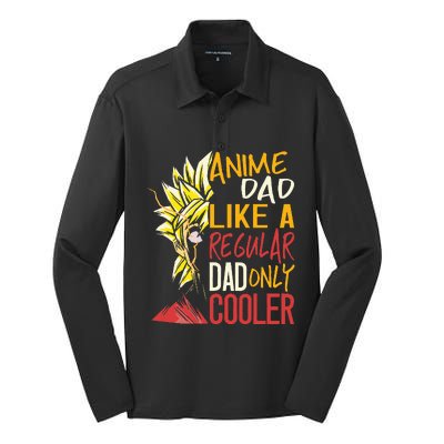 Anime Dad Like A Regular Dad Only Cooler Fathers Day Otaku Silk Touch Performance Long Sleeve Polo