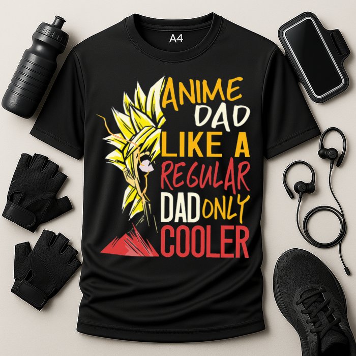 Anime Dad Like A Regular Dad Only Cooler Fathers Day Otaku Cooling Performance Crew T-Shirt