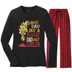 Anime Dad Like A Regular Dad Only Cooler Fathers Day Otaku Women's Long Sleeve Flannel Pajama Set 