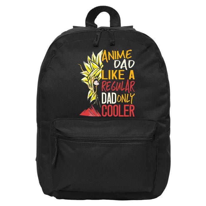 Anime Dad Like A Regular Dad Only Cooler Fathers Day Otaku 16 in Basic Backpack