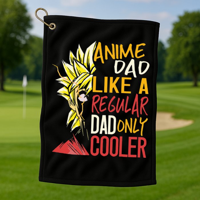 Anime Dad Like A Regular Dad Only Cooler Fathers Day Otaku Golf Towel