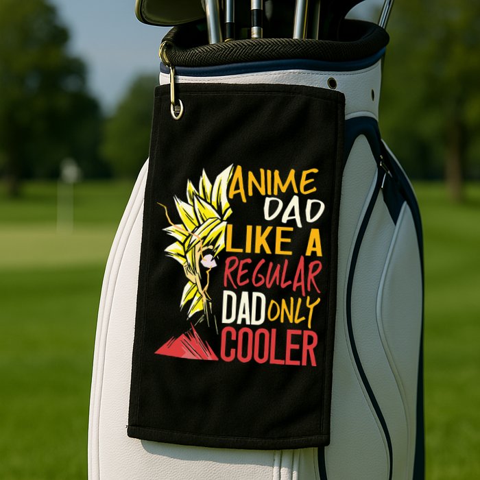 Anime Dad Like A Regular Dad Only Cooler Fathers Day Otaku Golf Towel