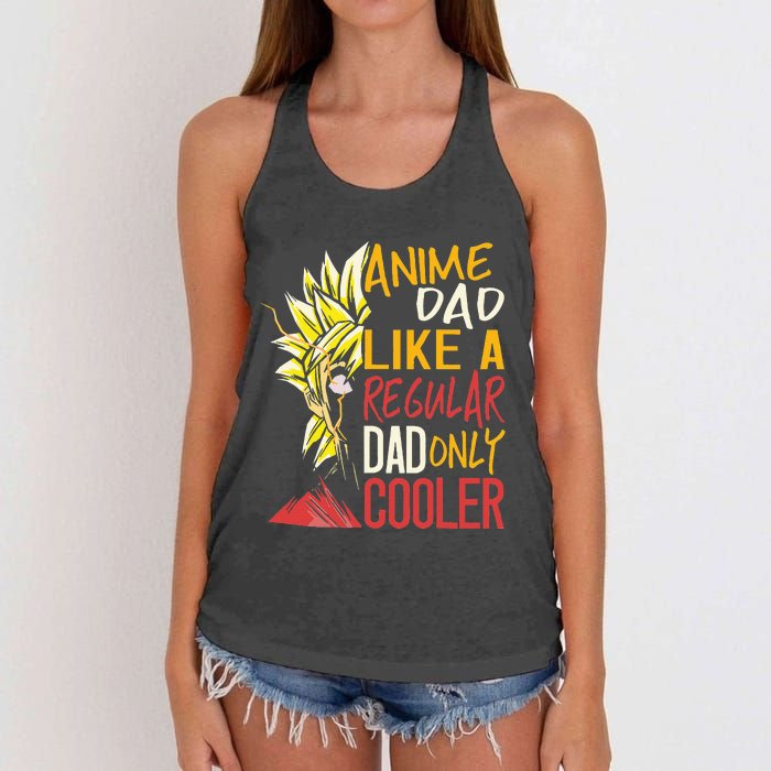 Anime Dad Like A Regular Dad Only Cooler Fathers Day Otaku Women's Knotted Racerback Tank