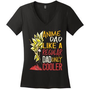 Anime Dad Like A Regular Dad Only Cooler Fathers Day Otaku Women's V-Neck T-Shirt