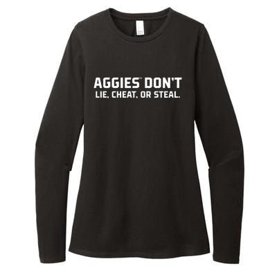 Aggies DonT Lie Cheat Or Steal Womens CVC Long Sleeve Shirt