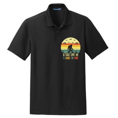 A Dad Like Me Is Hard To Find Bigfoot Dad FatherS Day Dry Zone Grid Polo