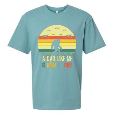 A Dad Like Me Is Hard To Find Bigfoot Dad FatherS Day Sueded Cloud Jersey T-Shirt