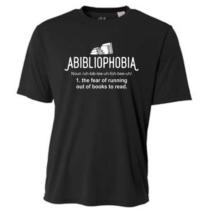 Abibliophobia Definition Librarian Reading Books Lover Cooling Performance Crew T-Shirt