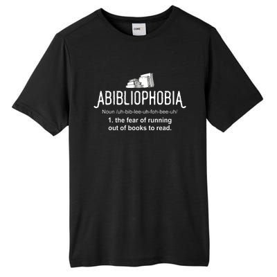 Abibliophobia Definition Librarian Reading Books Lover Tall Fusion ChromaSoft Performance T-Shirt