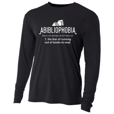 Abibliophobia Definition Librarian Reading Books Lover Cooling Performance Long Sleeve Crew