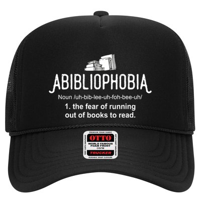Abibliophobia Definition Librarian Reading Books Lover Trucker Hat
