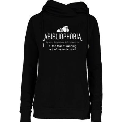 Abibliophobia Definition Librarian Reading Womens Funnel Neck Pullover Hood