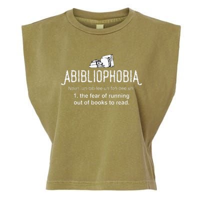 Abibliophobia Definition Librarian Reading Garment-Dyed Women's Muscle Tee