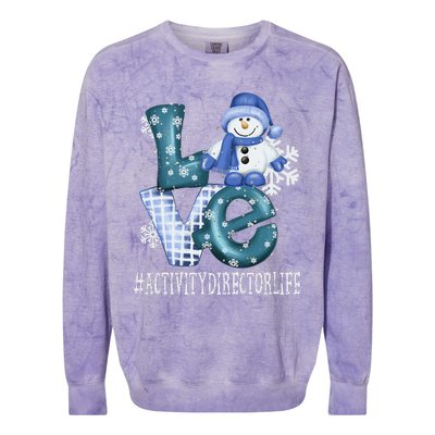 Activity Director Love Snowman Funny Winter Season Christmas Colorblast Crewneck Sweatshirt