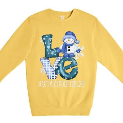 Activity Director Love Snowman Funny Winter Season Christmas Premium Crewneck Sweatshirt