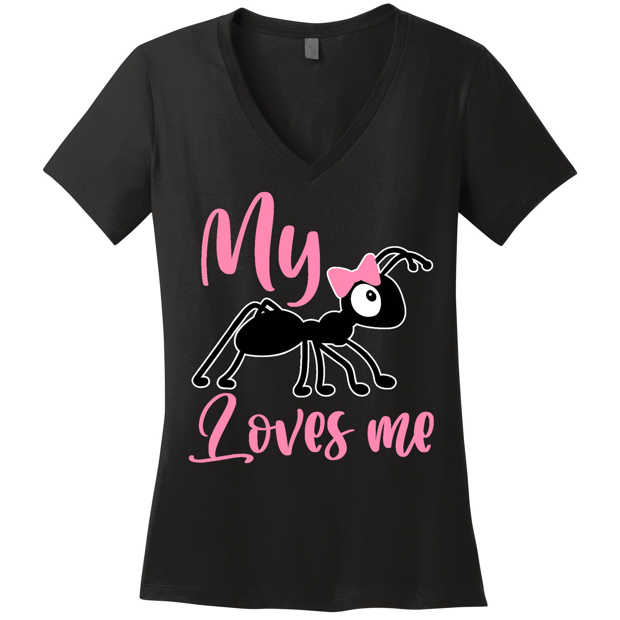 Ant Design My Aunt Loves Me Family Gifts For Nephew & Niece Women's V-Neck T-Shirt