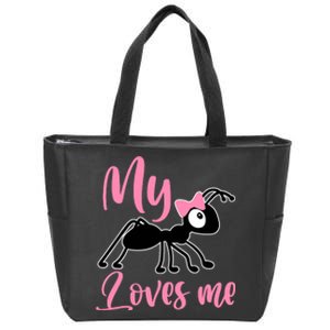 Ant Design My Aunt Loves Me Family Gifts For Nephew & Niece Zip Tote Bag