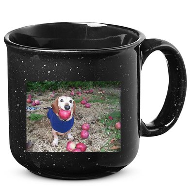 Apple Dog Meme Funny Dog With Apple In Mouth Funny Brainrot 15oz Campfire Ceramic Mug