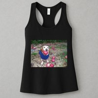 Apple Dog Meme Funny Dog With Apple In Mouth Funny Brainrot Womens Tank Top