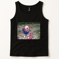 Apple Dog Meme Funny Dog With Apple In Mouth Funny Brainrot Tank Top