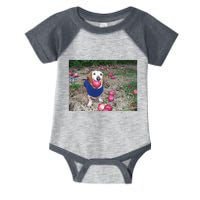 Apple Dog Meme Funny Dog With Apple In Mouth Funny Brainrot Infant Baby Jersey Bodysuit